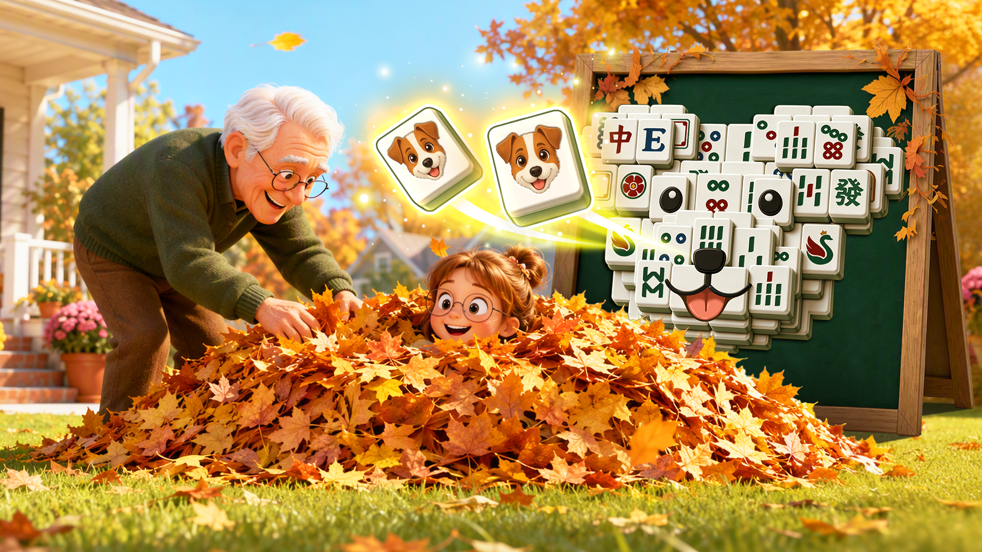 Preview for Mahjong Puppy Autumn Playtime