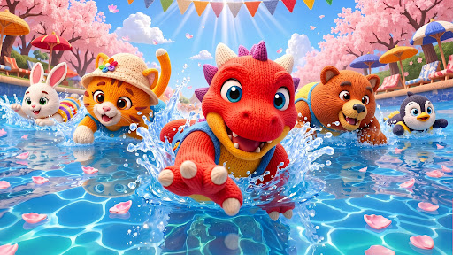 Preview for Join the Cat & Dragon Swim! Clear levels to win Treasure Chests!