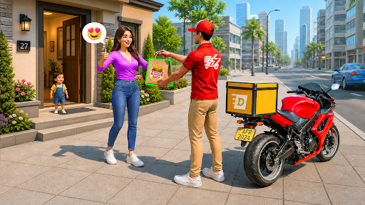 Preview for Be the Ultimate Delivery Rider - Make Every Customer Happy in Food Delivery Game
