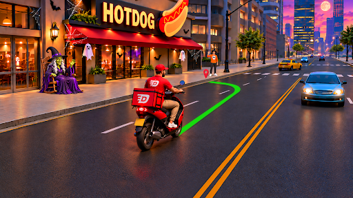 Preview for Halloween Delivery Rush: Ride Through the City & Complete Food Orders