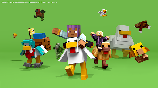 Saddle up with the free LEGO® Minecraft Chicken Mounts Add-on! 活动预览