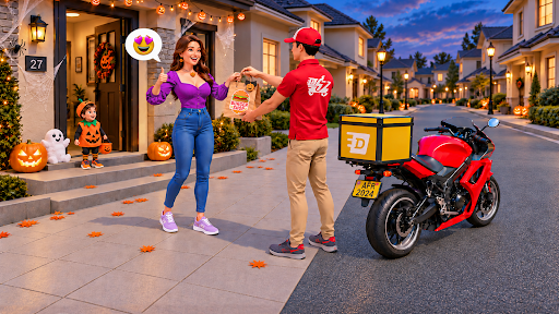 Preview for Ride Through the Urban City & Complete Halloween Deliveries