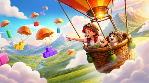 Preview for Hot Air Balloon Adventure - Explore the Valley and Collect Blocks