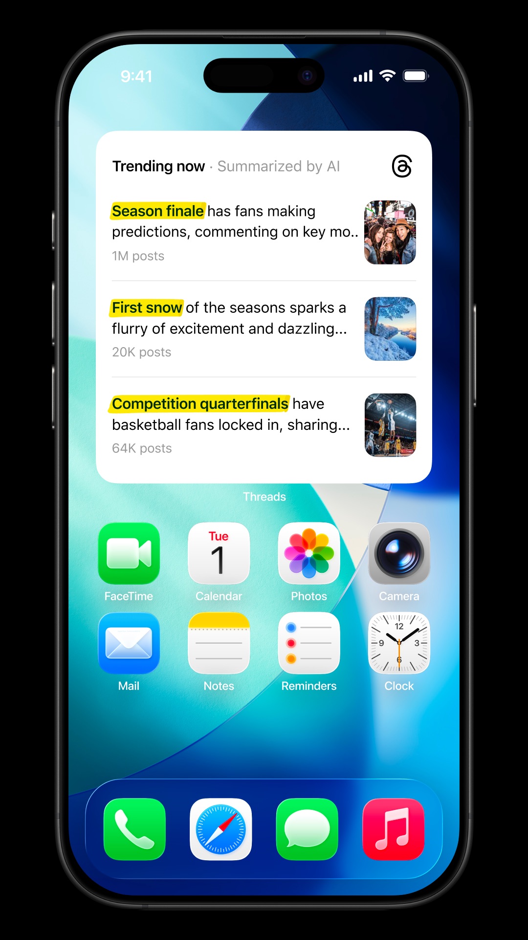 Threads Trending Now Widget 活动预览