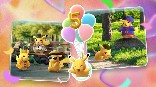 Costumed Pikachu arrive for the Special Anniversary Pikachu Celebration event! 活动预览