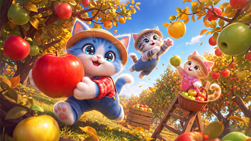 Preview for Explore the autumn harvest and sort cute cats by color